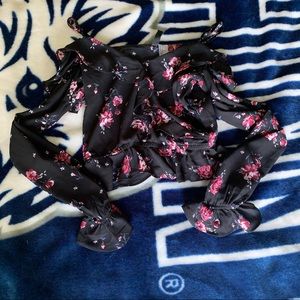 Floral off the shoulder long sleeve